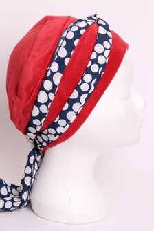 SWR19/Warm rood Sjaaltje blauw